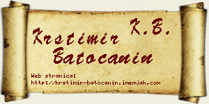 Krstimir Batoćanin vizit kartica